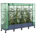 vidaXL Pflanzgefäß für den Garten, mit Abdeckung für Gewächshaus und Rollen, 4 Stück, Polypropylen, für Garten und Terrasse, rechteckig, modern, mit beweglichem Becken, höhenverstellbar, wasserfest - Thumbnail 8