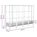 vidaXL Pflanzgefäß für den Garten, mit Abdeckung für Gewächshaus und Rollen, 4 Stück, Polypropylen, für Garten und Terrasse, rechteckig, modern, mit beweglichem Becken, höhenverstellbar, wasserfest - Thumbnail 10