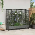 vidaXL Hochbeet mit Rankgitter und Dach Hellgrau 203,5 x 40 x 129 cm, Garten & Terrasse, moderner Kräutertopf, Hochbeet mit Dach, mobil, Gemüse, Urbane Gartenideen - Thumbnail 2