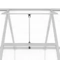 Aluminium Gewächshaus 334x169x202cm mit Fundamentrahmen, begehbares großes Polycarbonat Gewächshaus Silber - Thumbnail 9