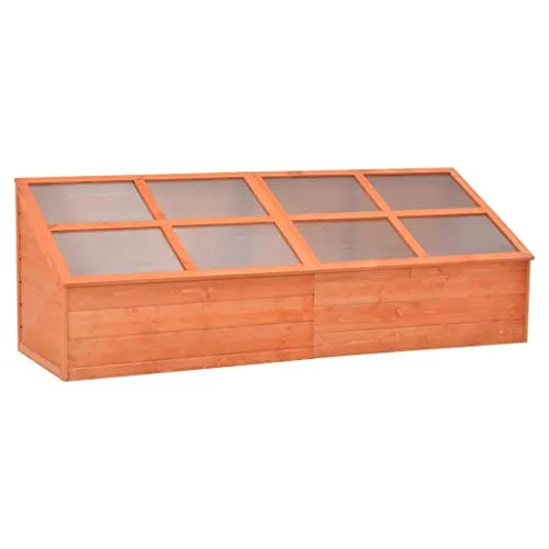 PC-Platte Holz Gewächshaus 180x57x62 cm, Pflanzenhaus aus Holz mit Scharnierdeckel, Frühbeet für Kräuter und Setzlinge, Robustes Gewächshaus für Pflanzen und Gemüse im Außenbereich – Bild 8