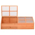 PC-Platte Holz Gewächshaus 180x57x62 cm, Pflanzenhaus aus Holz mit Scharnierdeckel, Frühbeet für Kräuter und Setzlinge, Robustes Gewächshaus für Pflanzen und Gemüse im Außenbereich - Thumbnail 2