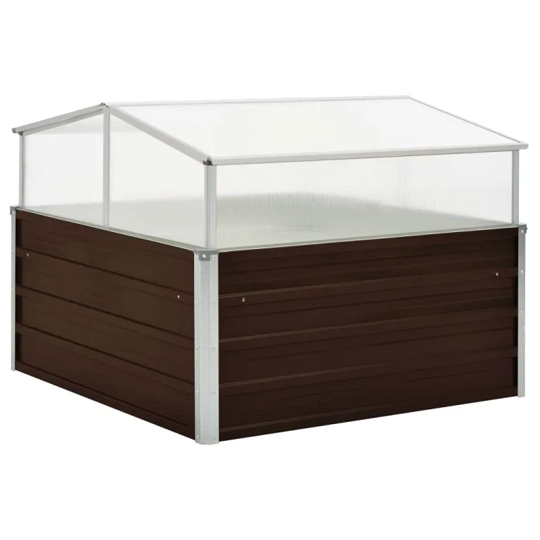 Gewächshaus Anthrazit 100x100x77 cm verzinkter Stahl mit Aluminium Dachrahmen und Sicherheitskanten für Balkon Terrasse Garten Indoor Outdoor Pflanzgefäß frostbeständig winterhart – Bild 8