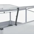 Gewächshaus Grau aus verzinktem Stahl 100×100×85 cm mit abnehmbarem Dach und Sicherheitskanten, ideal für Balkon Terrasse Garten, frostbeständig und einfach zu montieren - Thumbnail 4