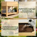 Outsunny Hochbeet mit Frühbeetaufsatz aus Holz Ergonomisch erhöhter Pflanzkasten mit aufklappbarer Abdeckung Vliesstoff Regal Gemüsebeet Blumenkasten für Balkon Garten 80x45x108,5cm Naturholz - Thumbnail 6