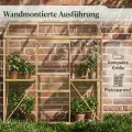 Outsunny Gewächshaus aus Polycarbonat und Alu mit Schiebetür, aufklappbaren Dachfenstern, Treibhaus Tomatenhaus Pflanzenhaus für Garten, 192 x 68 x 196 cm, Silber - Thumbnail 3