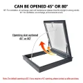 Dachfenster aus Aluminiumlegierung, für den Außenbereich, Lüftungsfenster mit Beleuchtung, ideal für Keller und Wintergärten, langlebiges und wetterfestes Design - Thumbnail 6