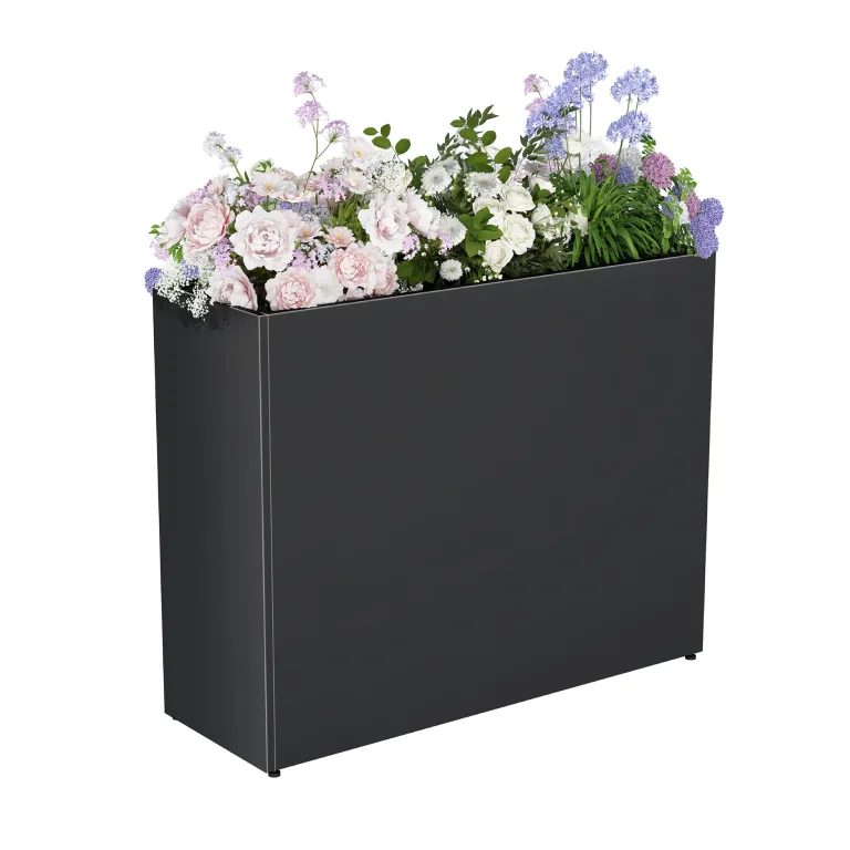 Metall Hochbeet mit Rädern und Ablage (97 * 38 * 92cm, Schwarz) | Drainage-Loch, Rostschutz-Beschichtung, Innen & outdoor,für Balkon, Terrasse & Garten – Bild 10