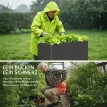 Metall Hochbeet 97 * 38 * 92 cm 2pcs,Wetterfestes Pflanzkübel Außen mit Ablagefach, Für Gemüse Blumen Kräuter, Garten Balkon Terrasse,schwarz - Thumbnail 3