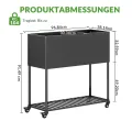 Metall Hochbeet 97 * 38 * 92 cm 3pcs,Wetterfestes Pflanzkübel Außen mit Ablagefach, Für Gemüse Blumen Kräuter, Garten Balkon Terrasse,schwarz - Thumbnail 2