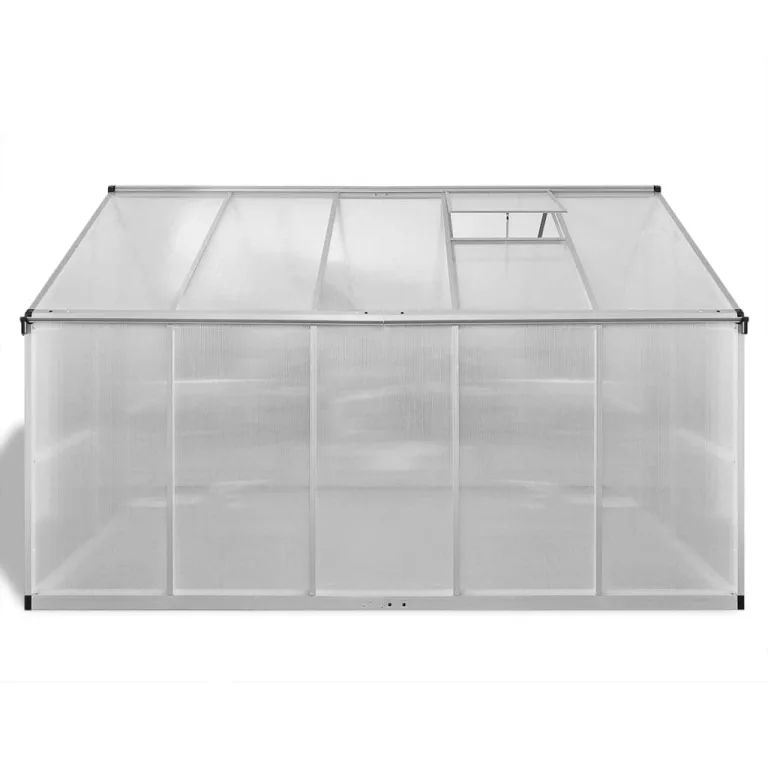 Gewächshaus Aluminium mit Fundament 7,55 m², UV-beständig, doppelwandige Polycarbonatplatten, robuste Konstruktion, Belüftung, ideal für Garten, Terrasse, Frostschutz und Pflanzenschutz – Bild 3