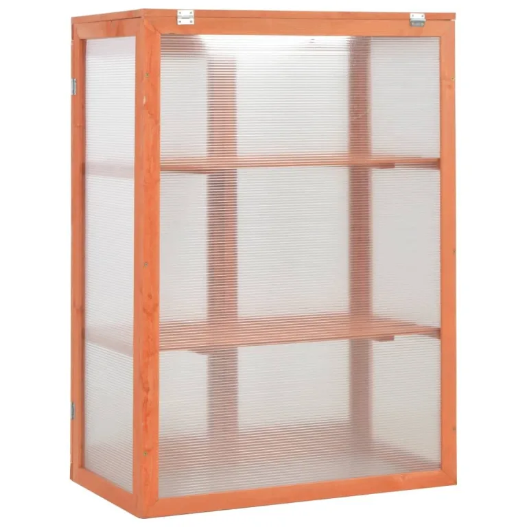 Gewächshaus-Schrank Holz mit PC-Platte 75x47x109 cm, 2 Regale, Wasserfestes Frühbeet und Pflanzhaus für Garten, Balkon, Terrasse, Frostschutz und optimale Pflanzenaufzucht – Bild 6