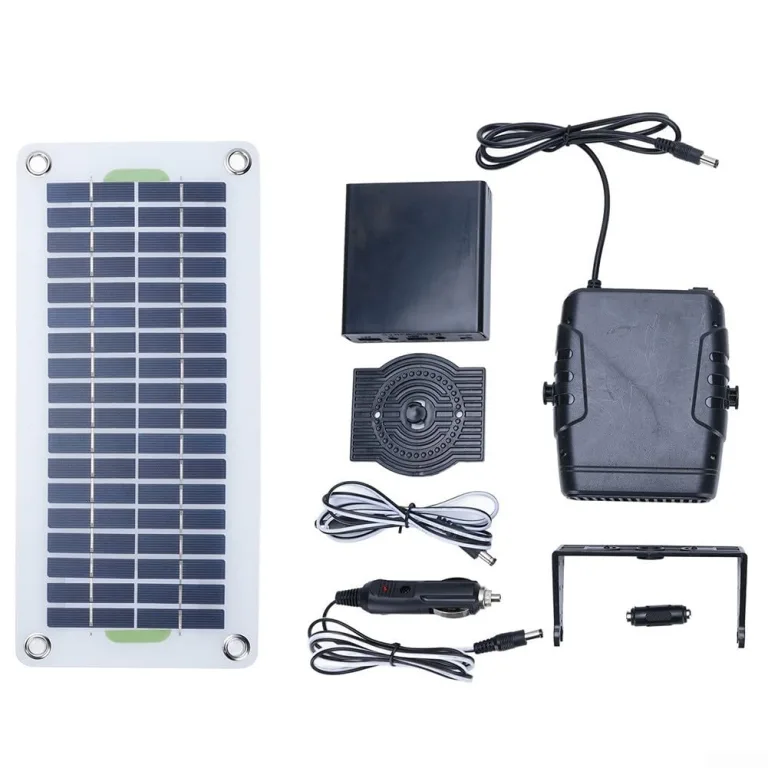 Tragbarer Solarlüfter-Heizgerät 30W 12V mit Kristall-Silizium-Panel für Fahrzeuge und Outdoor, kompakte Warmluftgebläse für Camping und Auto, einfache Bedienung – Bild 1
