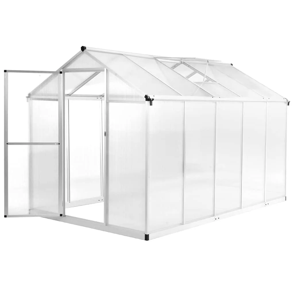 Gewächshaus Aluminium 302x190x195 cm mit UV-beständigen Polycarbonat-Platten, 11,19 m³ Volumen, robuste Konstruktion, Dachfenster mit Schiebefunktion, ideal für Gemüse - Bild 1