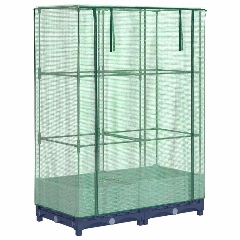 Hochbeet mit Abdeckung als Frühbeet für Garten und Tomatenhaus in Rattan-Optik mit Stabiler Konstruktion