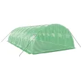 Gewächshaus mit Stahlrahmen und PE-Abdeckung Grün 8x4x2 m 32 m² mit Fenstern und Reißverschlüssen für Gemüseanbau, Tomatenhaus, Pflanzenüberwinterung, Garten, Balkon, Terrasse, Outdoor - Thumbnail 5