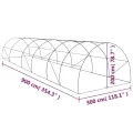 Gewächshaus 27m² mit 140g/m² PE-Netzgewebe, verzinktem Stahlrahmen, 900x300x200 cm, 12 Fenster, 1 Tür, für Pflanzenhaus, Gemüseanbau, Tomatenhaus, Frühbeet, Balkon, Garten, Outdoor - Thumbnail 9