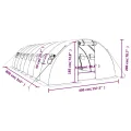 Gewächshaus mit Stahlrahmen Weiß 32 m² 8x4x2 m, wetterfestes Pflanzenhaus mit PE-Folie, Belüftung durch Fenster und Tür, ideal für Gemüseanbau, Tomatenhaus - Thumbnail 9