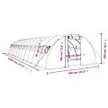 Gewächshaus mit Stahlrahmen grün 48 m² 12x4x2 m Folienzelt mit Fenster und Tür, wetterfestes Pflanzenhaus für Gemüseanbau, Tomatenhaus, Frühbeet, Balkon und Terrasse - Thumbnail 9