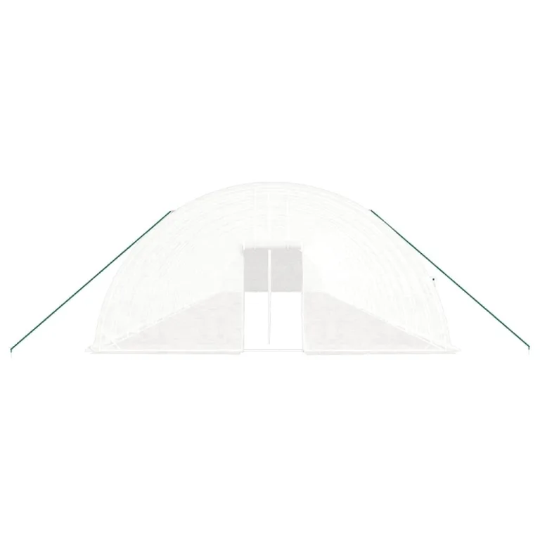Gewächshaus mit Stahlrahmen Weiß 144 m² 24x6x2,85 m, UV-beständige PE-Abdeckung, aufrollbare Fenster, wetterfestes Pflanzenhaus für Gemüseanbau, Tomatenhaus, Balkon, Outdoor, Frostschutz – Bild 3