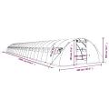 Gewächshaus mit Stahlrahmen und PE-Abdeckung Grün 96 m² 24x4x2 m mit Fenster, Belüftung, wetterfest für Gemüseanbau, Tomatenhaus, Pflanzenhaus, Frühbeet und Überwinterung im Garten - Thumbnail 9