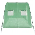 Gewächshaus mit Stahlrahmen Grün 8 m² 4x2x2 m Folienzelt Pflanzenhaus mit Fenster und Belüftung für Gemüseanbau Tomatenhaus Frühbeet Frostschutz Outdoor Garten Terrasse - Thumbnail 4