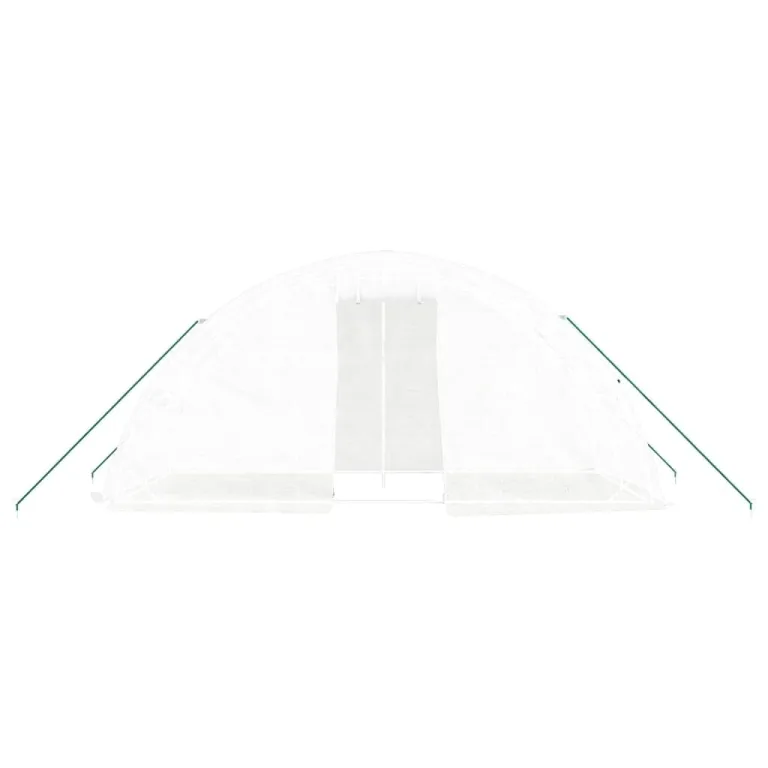 Gewächshaus mit Stahlrahmen Weiß 10 m² 5x2x2,3 m, wetterfestes Folienzelt mit Belüftung und Fenster, Pflanzenhaus für Gemüseanbau, Tomatenhaus, Frühbeet, ideal für Balkon, Garten, Terrasse – Bild 3