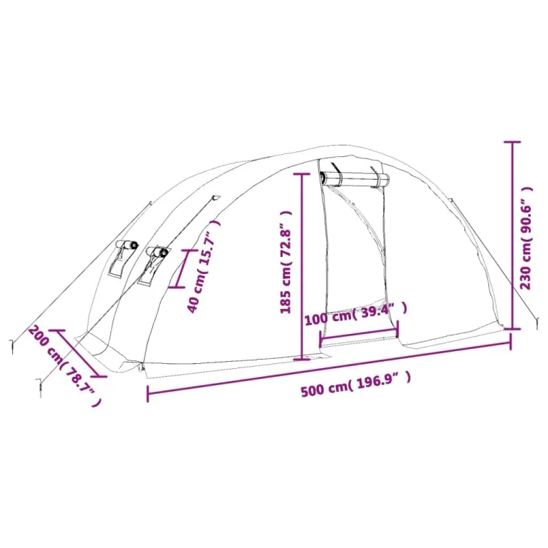Gewächshaus mit Stahlrahmen Weiß 10 m² 5x2x2,3 m, wetterfestes Folienzelt mit Belüftung und Fenster, Pflanzenhaus für Gemüseanbau, Tomatenhaus, Frühbeet, ideal für Balkon, Garten, Terrasse – Bild 9