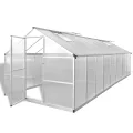 Gewächshaus Aluminium 481x250x195 cm, 12 m² Pflanzenhaus mit Polycarbonat-Platten, UV-beständig, Belüftung Fenster, wetterfest für Gemüseanbau, Tomatenhaus, Frühbeet, Outdoor Garten - Thumbnail 1