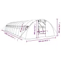 Gewächshaus mit Stahlrahmen Weiß 48 m² 12x4x2 m, wetterfestes Pflanzenhaus mit PE-Folie, Belüftung durch Fenster und Tür, ideal für Gemüseanbau und Überwinterung auf Balkon oder Garten - Thumbnail 9