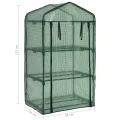 3-stufiges Mini-Gewächshaus 69 x 49 x 125 cm mit pulverbeschichtetem Stahlrahmen, reißfeste Polyethylenfolie, DREI Regale, Rolltür mit Reißverschluss für Garten, Balkon, Terrasse - Thumbnail 7