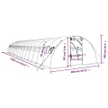 Gewächshaus mit Stahlrahmen und PE-Folie Grün 64 m² 16x4x2 m mit Fenster, Belüftung, wetterfest für Gemüseanbau, Tomatenhaus, Pflanzenhaus, Frühbeet, Überwinterung, Balkon, Terrasse, Outdoor - Thumbnail 9