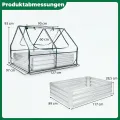 COSTWAY 3 in 1 Gewächshaus mit Hochbeet, Metall Pflanzkasten, PVC-Folie, Blumenbeet mit Zwei Fenstern, Rechteckiges Frühbeet für Blumen, Kräuter im Garten, Terrasse und Balkon (127 x 97 x 93 cm) - Thumbnail 3
