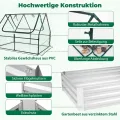 COSTWAY 3 in 1 Gewächshaus mit Hochbeet, Metall Pflanzkasten, PVC-Folie, Blumenbeet mit Zwei Fenstern, Rechteckiges Frühbeet für Blumen, Kräuter im Garten, Terrasse und Balkon (127 x 97 x 93 cm) - Thumbnail 5