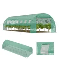LZQ Begehbares Foliengewächshaus 3x8x2 m – Robustes Tomatenhaus mit verzinktem Stahlrahmen, Reißfester UV-Schutzfolie, Fenstern mit Insektenschutz und 2 Türen, Gewächshaustunnel für Garten & Anzucht - Thumbnail 1