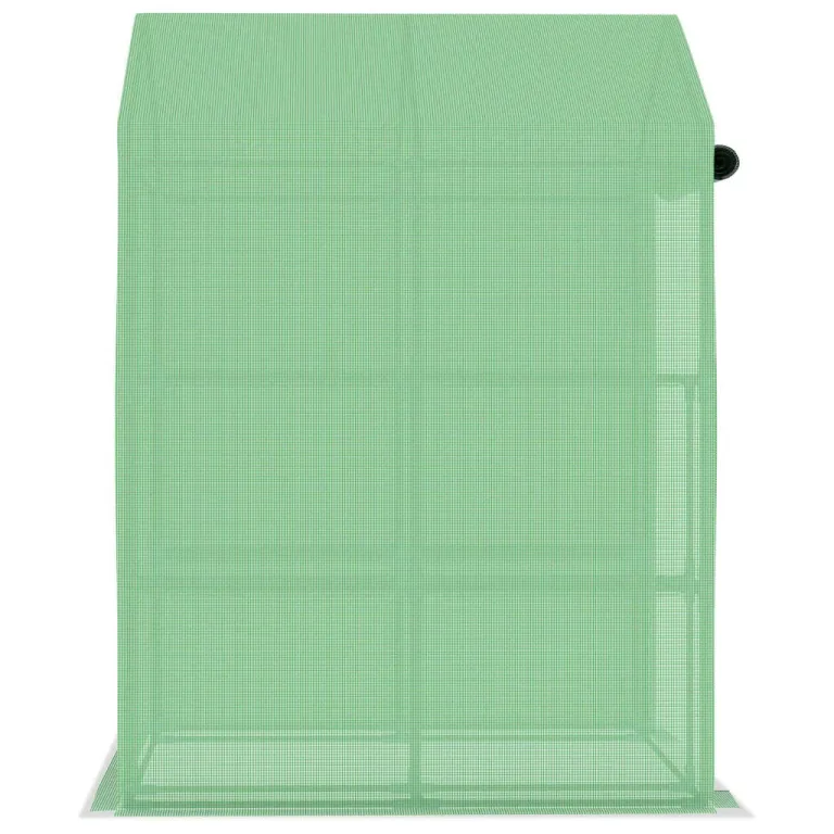 Gewächshaus mit Ablagen Stahl Grün 143x143x195 cm Garten Treibhaus mit Tür Regal Pflanzen Schutz Outdoor Beet Frühbeet Überwintern Gemüse Tomaten Frostschutz Wärme Klima – Bild 4