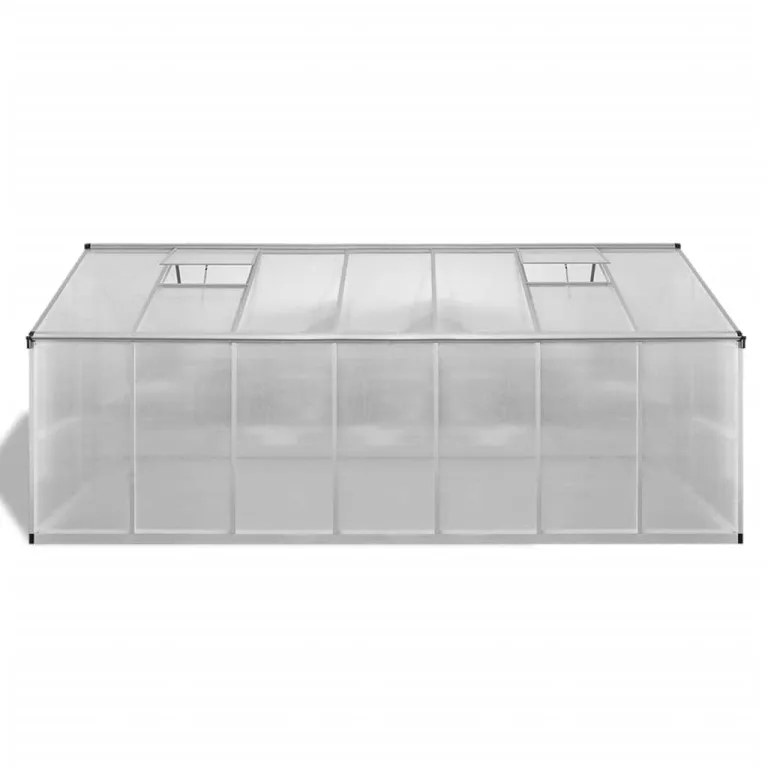 Gewächshaus Verstärkt Aluminium mit 10,53 m² Grundfläche, doppelwandige Polycarbonatplatten, UV-beständig, mit Dachfenstern und Dachrinnensystem für Garten, Outdoor, Tomaten und Gemüse – Bild 2