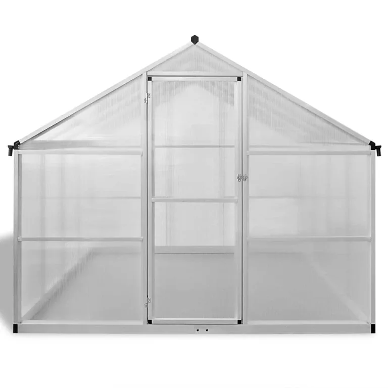 Gewächshaus Verstärkt Aluminium mit 10,53 m² Grundfläche, doppelwandige Polycarbonatplatten, UV-beständig, mit Dachfenstern und Dachrinnensystem für Garten, Outdoor, Tomaten und Gemüse – Bild 8
