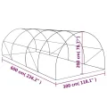 Gewächshaus 18m² mit verzinktem Stahlgestell 600x300x200 cm, 8 Fenster und Tür, wetterfestes Treibhaus für Gemüse, Tomaten, Frühbeet, Pflanzen, Outdoor Garten Schutz - Thumbnail 9