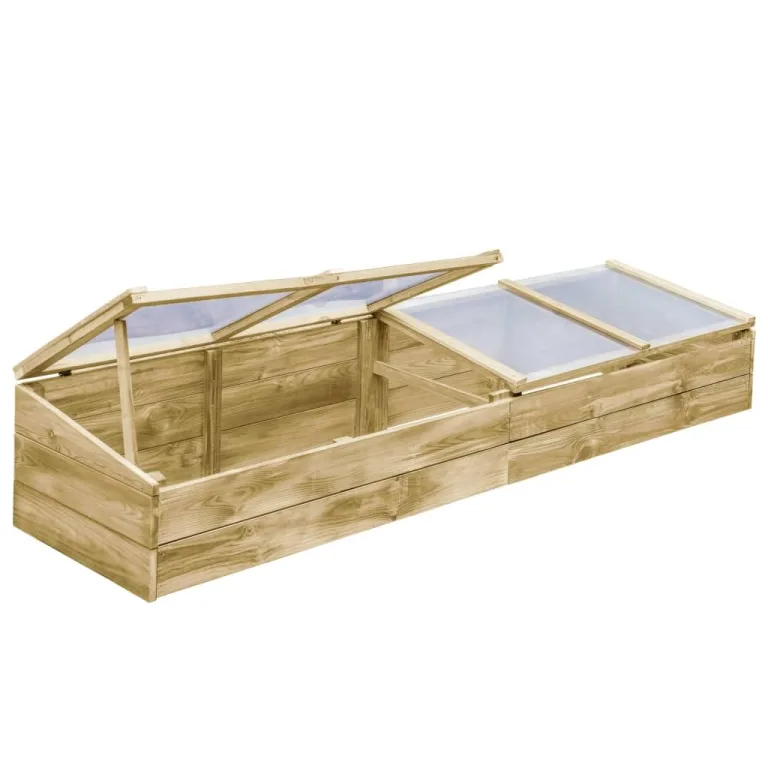 Gewächshaus Imprägniertes Kiefernholz 200 x 50 x 35 cm Garten Treibhaus Frühbeet Anzucht Haus Schutz Outdoor Wärme Frostschutz Gemüse Ernte Wetterfest – Bild 3