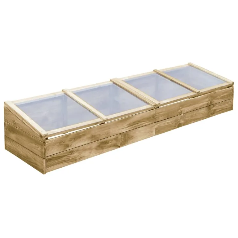 Gewächshaus Imprägniertes Kiefernholz 200 x 50 x 35 cm Garten Treibhaus Frühbeet Anzucht Haus Schutz Outdoor Wärme Frostschutz Gemüse Ernte Wetterfest – Bild 1