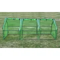 Gewächshaus mit 3 Türen, pulverbeschichteter Stahlrahmen, grüne reißfeste PVC-Folie, 240x90x90 cm, wetterfestes Garten-Treibhaus für Gemüse, Tomaten, Pflanzen, Frühbeet, Frostschutz - Thumbnail 2