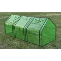 Gewächshaus mit 3 Türen, pulverbeschichteter Stahlrahmen, grüne reißfeste PVC-Folie, 240x90x90 cm, wetterfestes Garten-Treibhaus für Gemüse, Tomaten, Pflanzen, Frühbeet, Frostschutz - Thumbnail 5