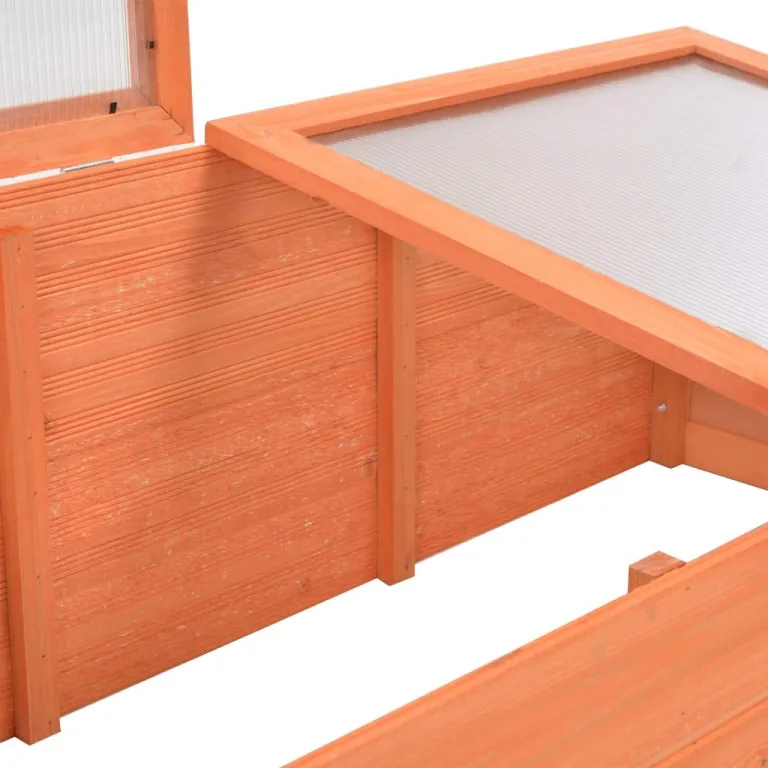 Frühbeet Holz Gewächshaus 100x50x34 cm mit Polycarbonat PC-Platten, wetterfestes Treibhaus für Garten, Balkon, Terrasse, Frostschutz für Pflanzen und Gemüse, Schutz vor Kälte und Frost – Bild 7