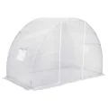 Gewächshaus 4,5 m² mit verzinktem Stahlrahmen und 170 g/m² PE-Netzgewebe, 300x150x200 cm, mit zwei Fenstern und Tür, Schutz für Pflanzen im Garten, Balkon oder Terrasse - Thumbnail 3