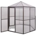 Gewächshaus Aluminium mit Polycarbonatplatten 240×211×232 cm robustes Treibhaus Gartenhaus für Pflanzen mit UV-beständigem wärmeisolierendem Schutz frostfest für Terrasse Balkon Gemüse - Thumbnail 1