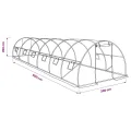 Gewächshaus 27m² mit 900x300x200 cm verzinktem Stahlrahmen und 12 Fenstern, robustes Treibhaus mit PE-Netzgewebe für Garten, Balkon, Terrasse, Gemüse- und Pflanzenschutz im Outdoorbereich - Thumbnail 9