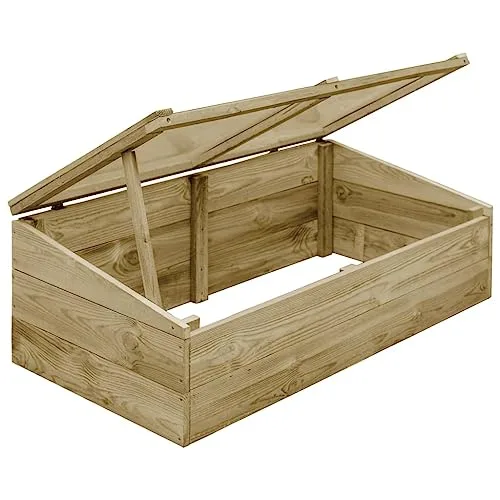 Gewächshaus aus imprägniertem Kiefernholz 100 x 50 x 35 cm mit Dach für Garten, Frühbeet, Gemüse und Pflanzen, wetterfest, frostschutz, geeignet für Balkon, Terrasse und Outdoor – Bild 9