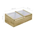 Gewächshaus aus imprägniertem Kiefernholz 100 x 50 x 35 cm mit Dach für Garten, Frühbeet, Gemüse und Pflanzen, wetterfest, frostschutz, geeignet für Balkon, Terrasse und Outdoor - Thumbnail 5