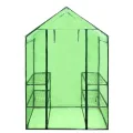 Begehbares Gewächshaus mit 4 Regalen, pulverbeschichteter Stahlrahmen, UV- und frostbeständige PVC-Abdeckung, 120x80x190 cm, Garten, Terrasse, Pflanzen und Gemüse Schutz - Thumbnail 2